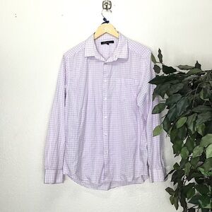 Kenneth Cole Checkered Mens Button Down